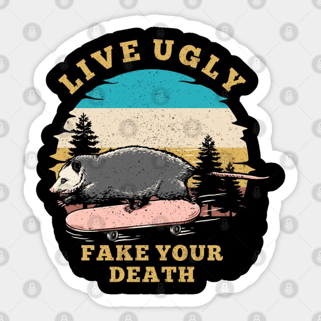 live ugly fake your death Sticker by sober artwerk